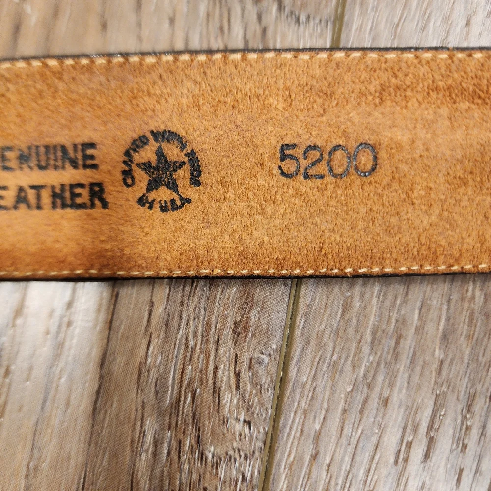 Leegin Silver Creek Billet Overlay Western Belt Leather Made in USA size 40